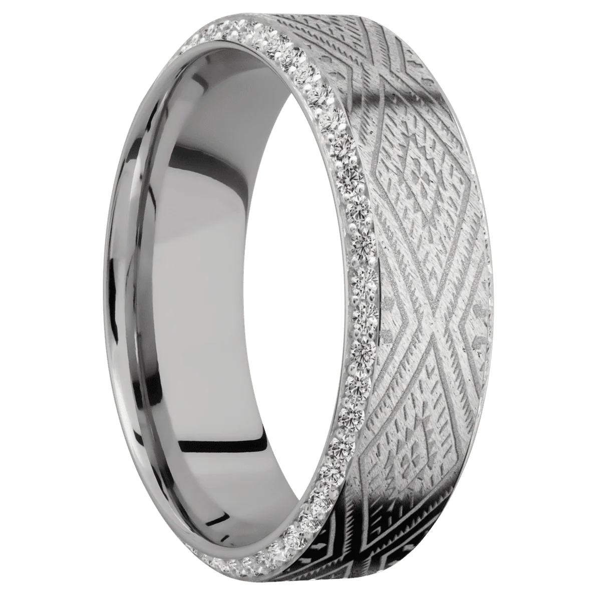 10K White Gold + Anglestone , Polish Finish