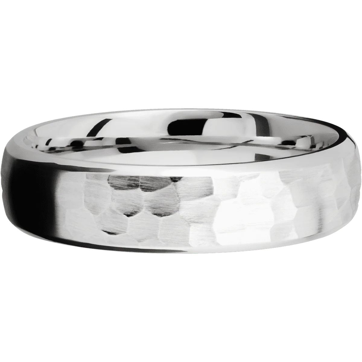 10K White Gold + Hammer , Polish Finish - Image 3