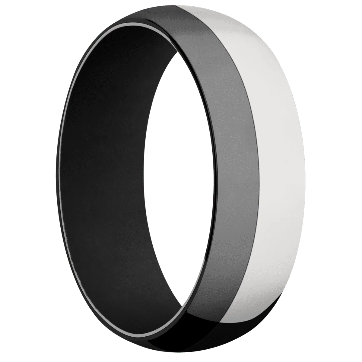 10K White Gold + Polish Finish + Black