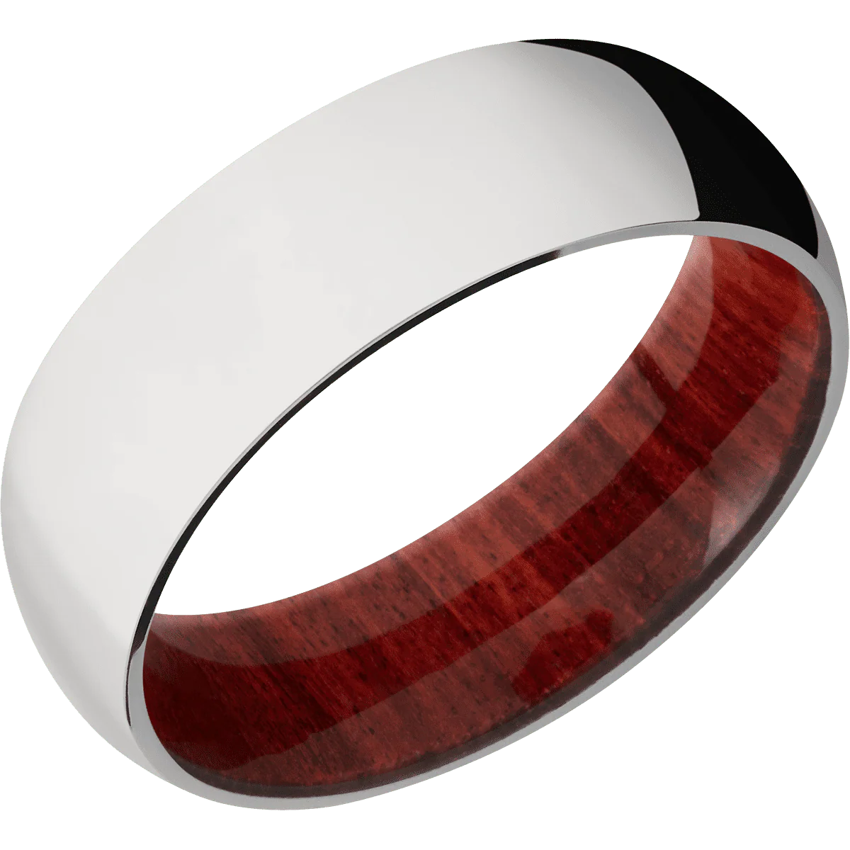 10K White Gold + Polish Finish + Red Heart - Image 2