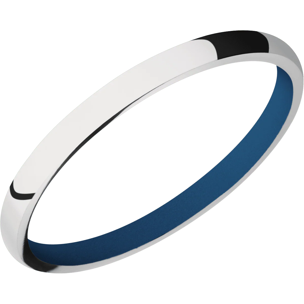 10K White Gold + Polish Finish + Ridgeway Blue - Image 2