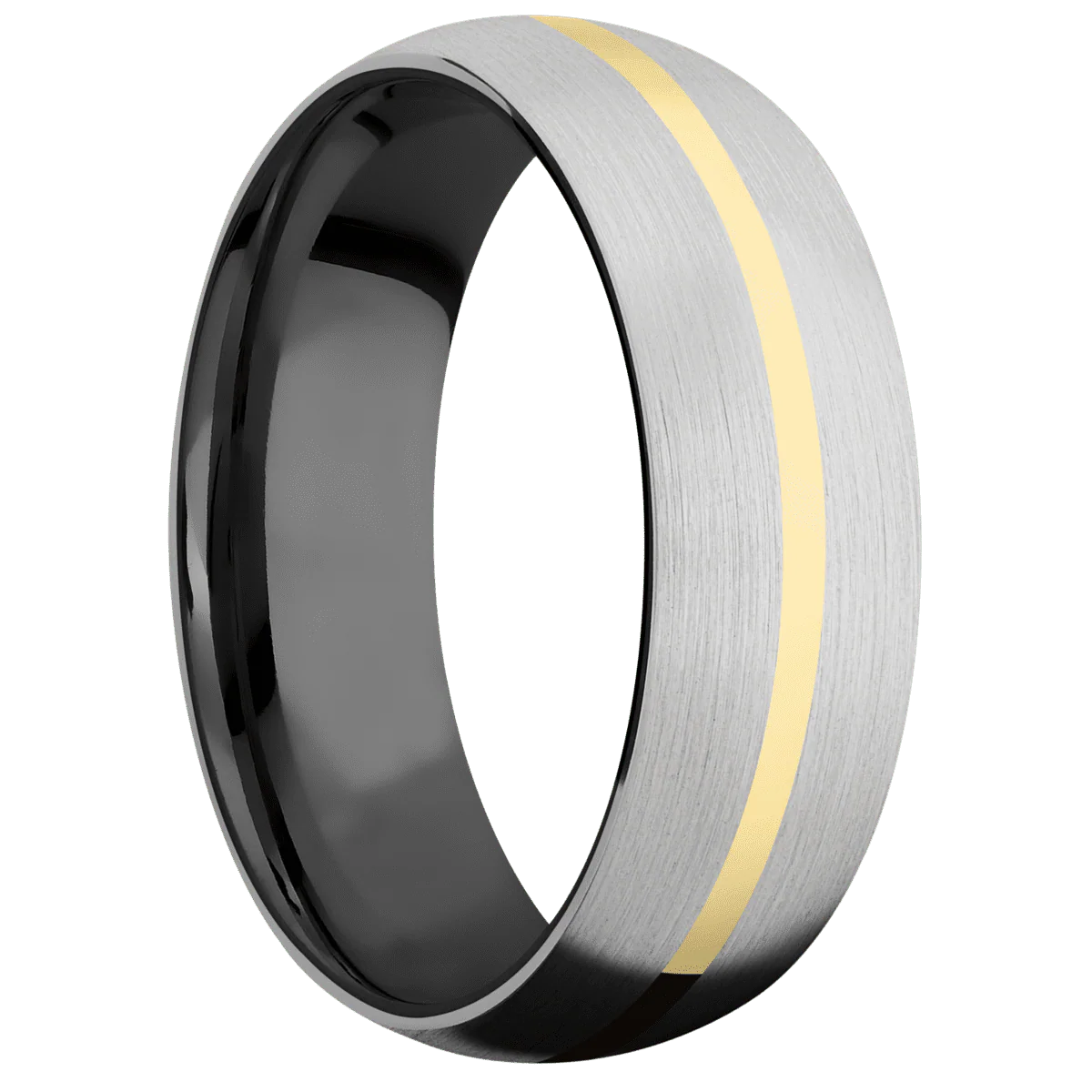 10K White Gold + Satin Finish + Zirconium