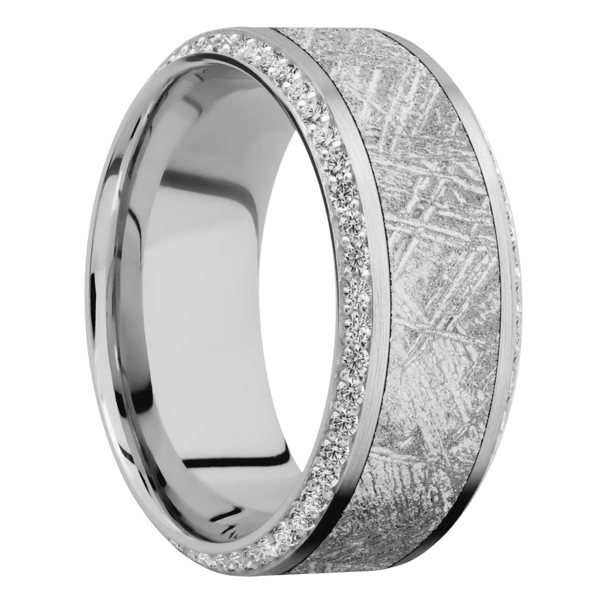 10K White Gold + Satin , Polish Finish