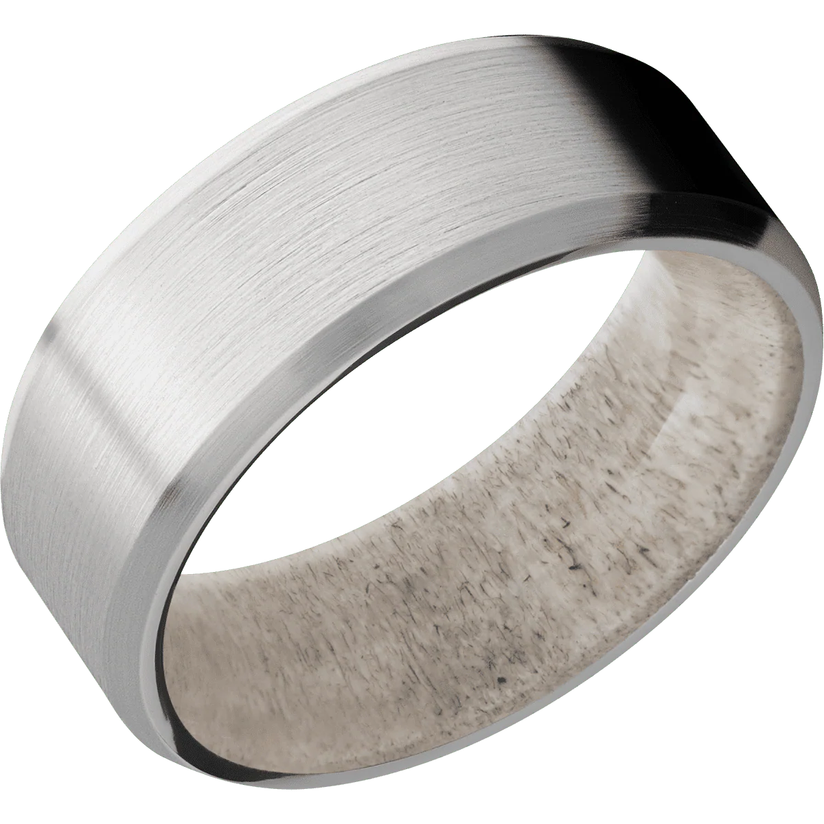 10K White Gold + Satin , Satin Finish + Antler - Image 2
