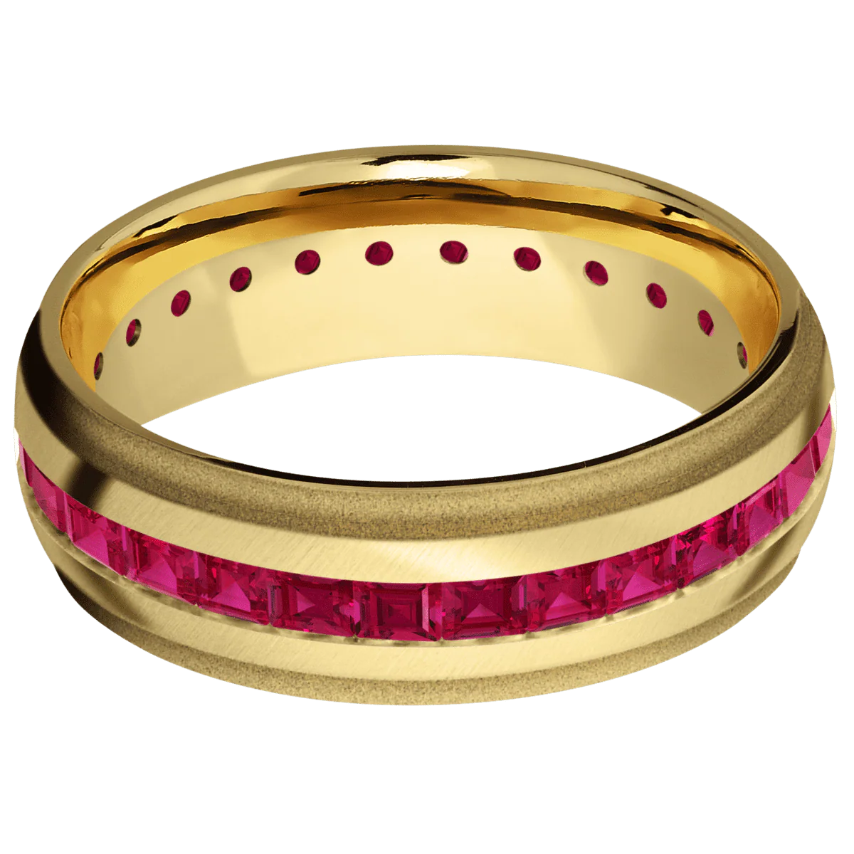 10K Yellow Gold + Anglesatin , Sand Finish - Image 3