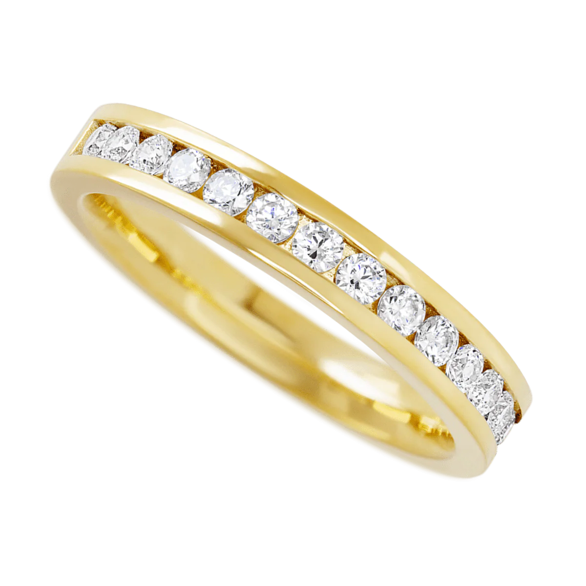 10K Yellow Gold band with 15 Round Lab Grown Diamond (ST) having TCW-.45 - Image 3