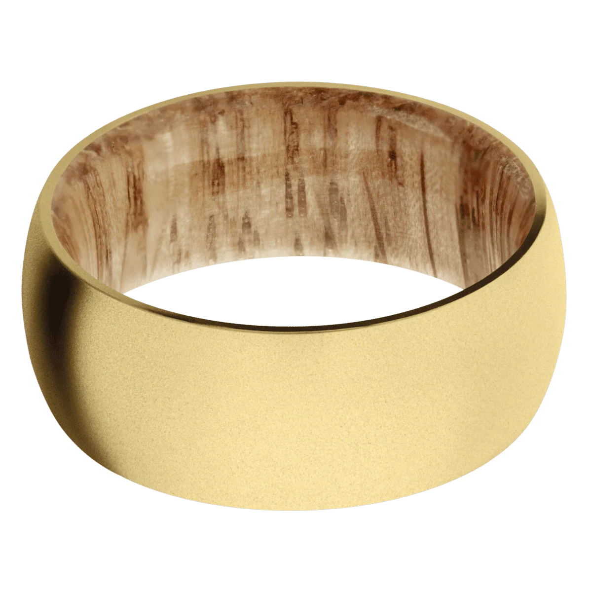 10K Yellow Gold + Bead Finish + Natural Oak - Image 3