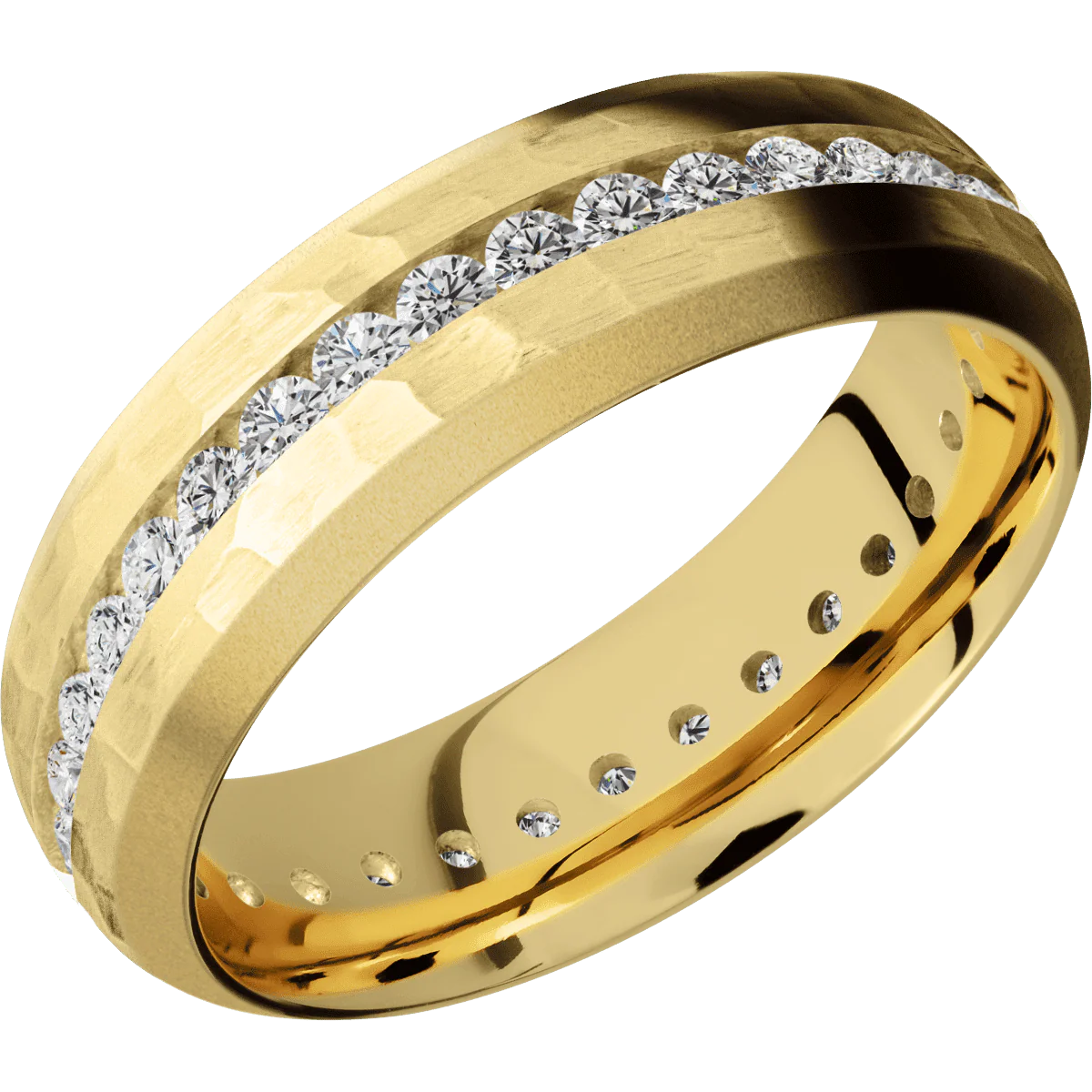 10K Yellow Gold + Hammer , Bead Finish - Image 2