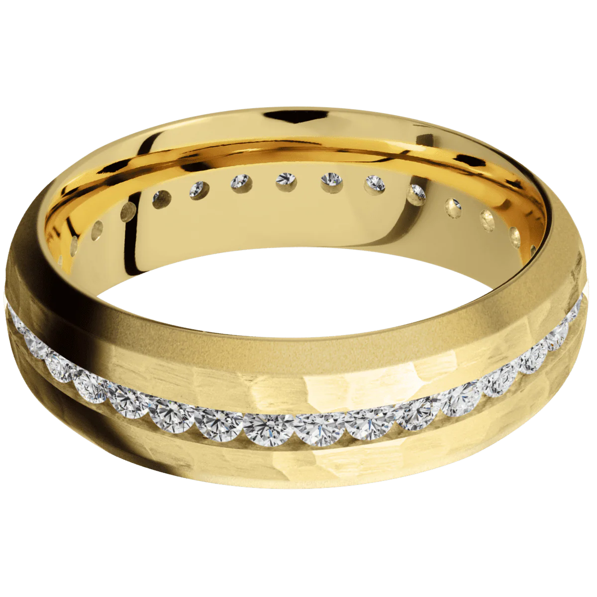 10K Yellow Gold + Hammer , Bead Finish - Image 3