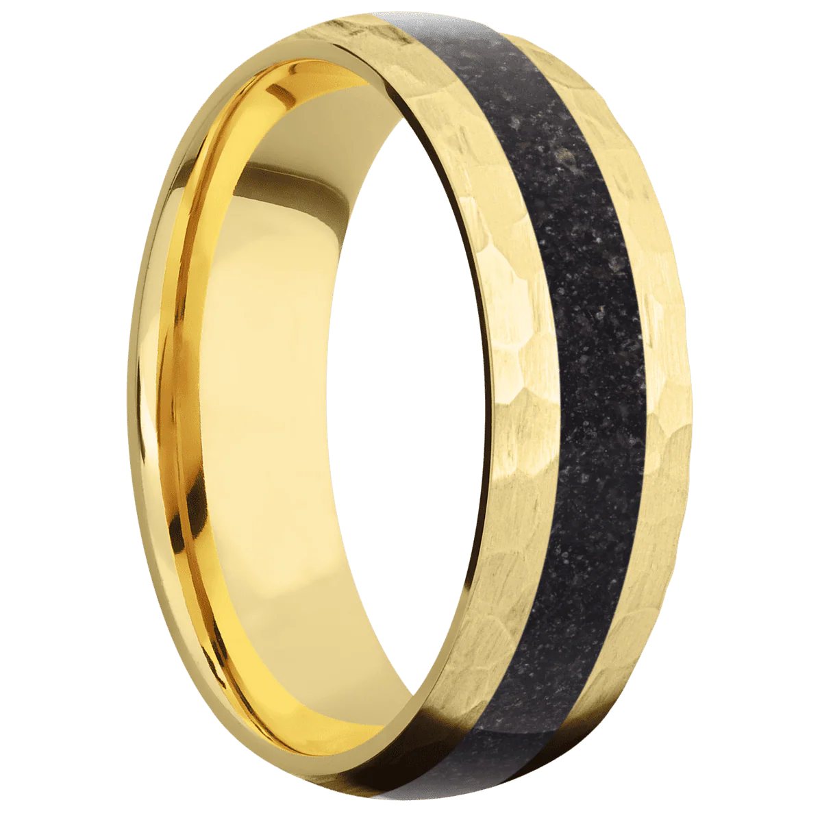 10K Yellow Gold + Hammer Finish