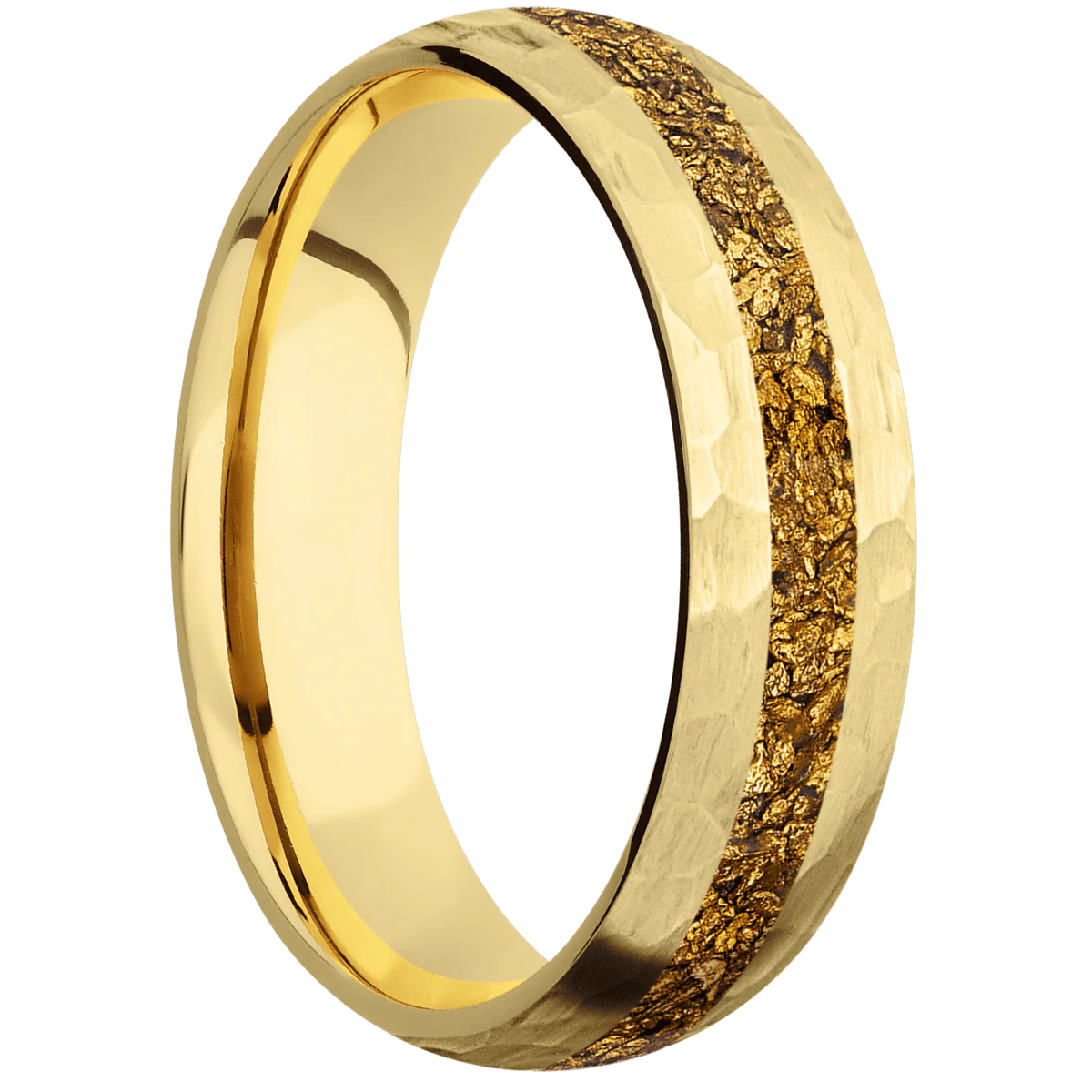 10K Yellow Gold + Hammer Finish