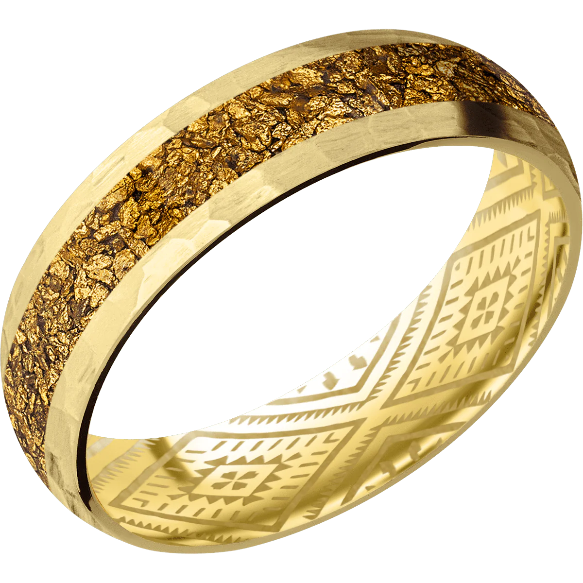 10K Yellow Gold + Hammer Finish - Image 2