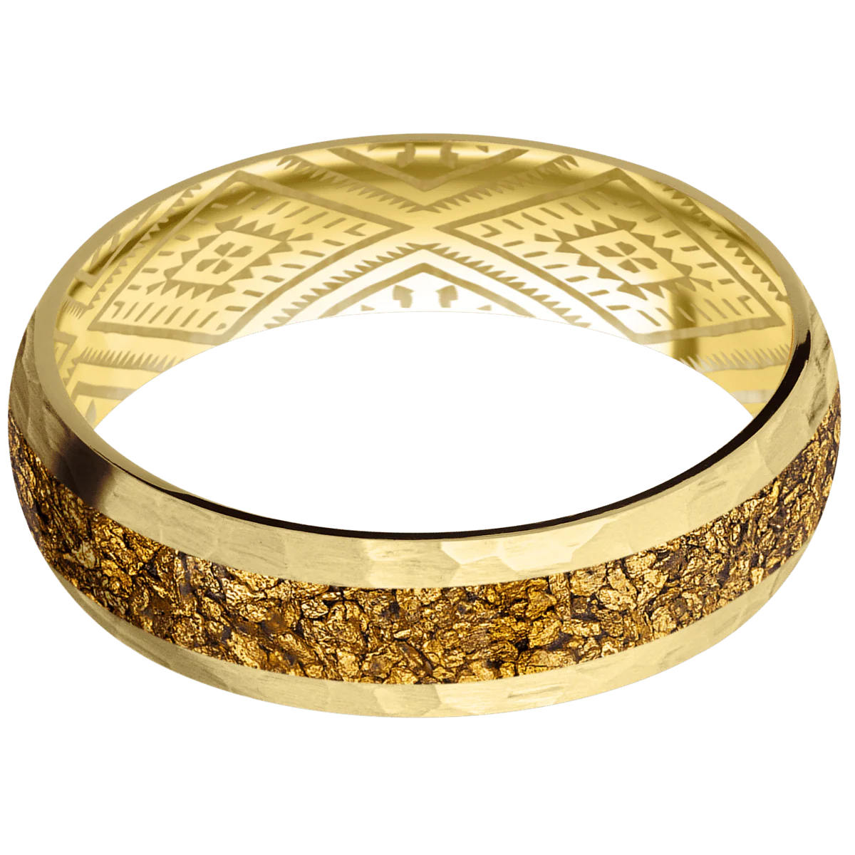 10K Yellow Gold + Hammer Finish - Image 3