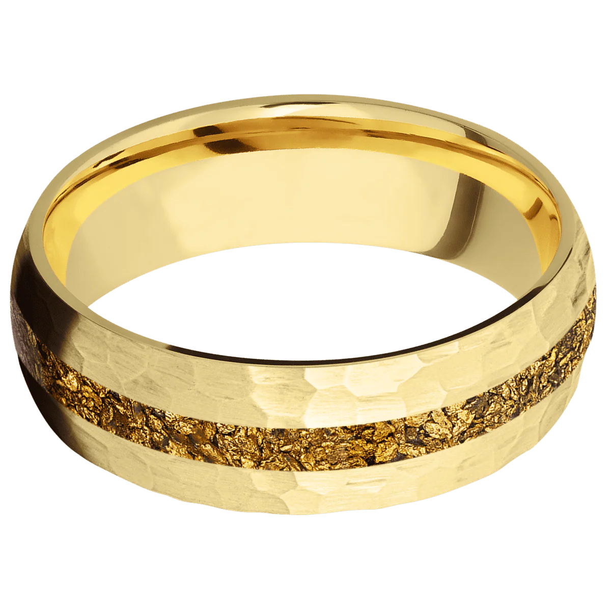 10K Yellow Gold + Hammer Finish - Image 3