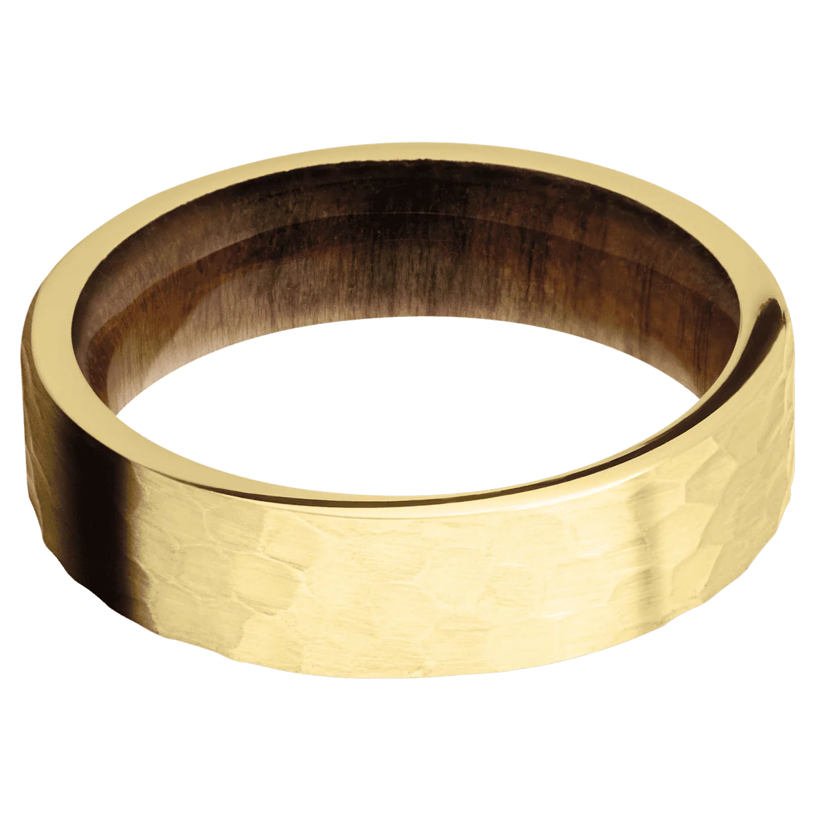 10K Yellow Gold + Hammer Finish + Teak - Image 3