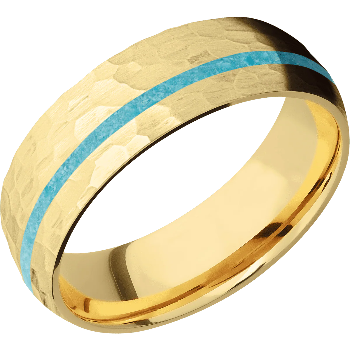 10K Yellow Gold + Hammer , Hammer Finish - Image 2