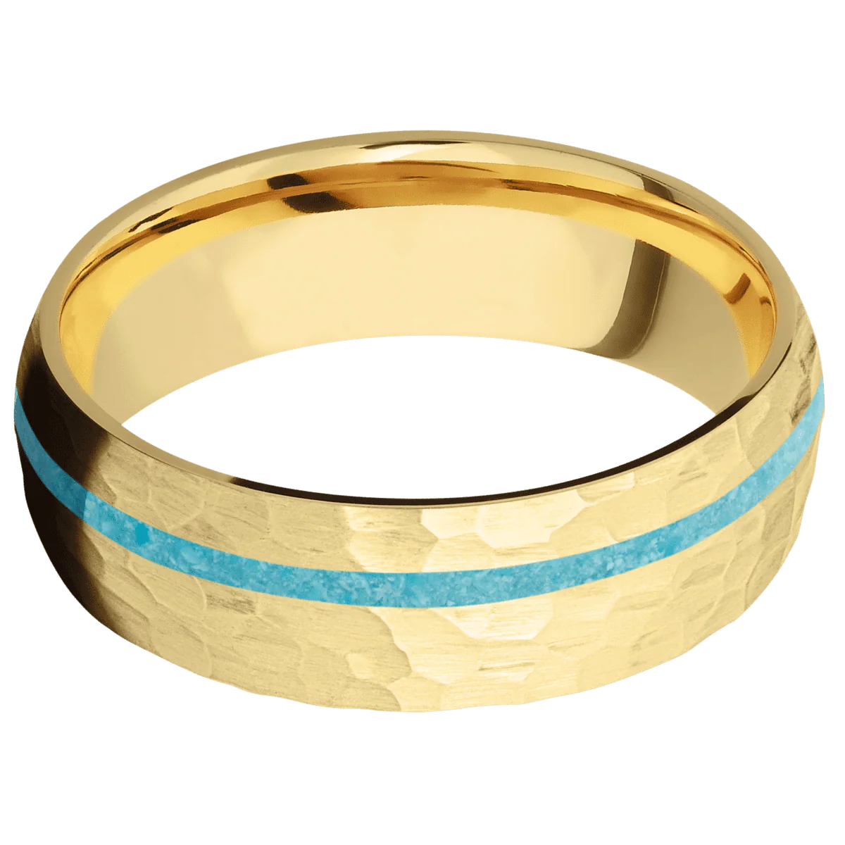 10K Yellow Gold + Hammer , Hammer Finish - Image 3