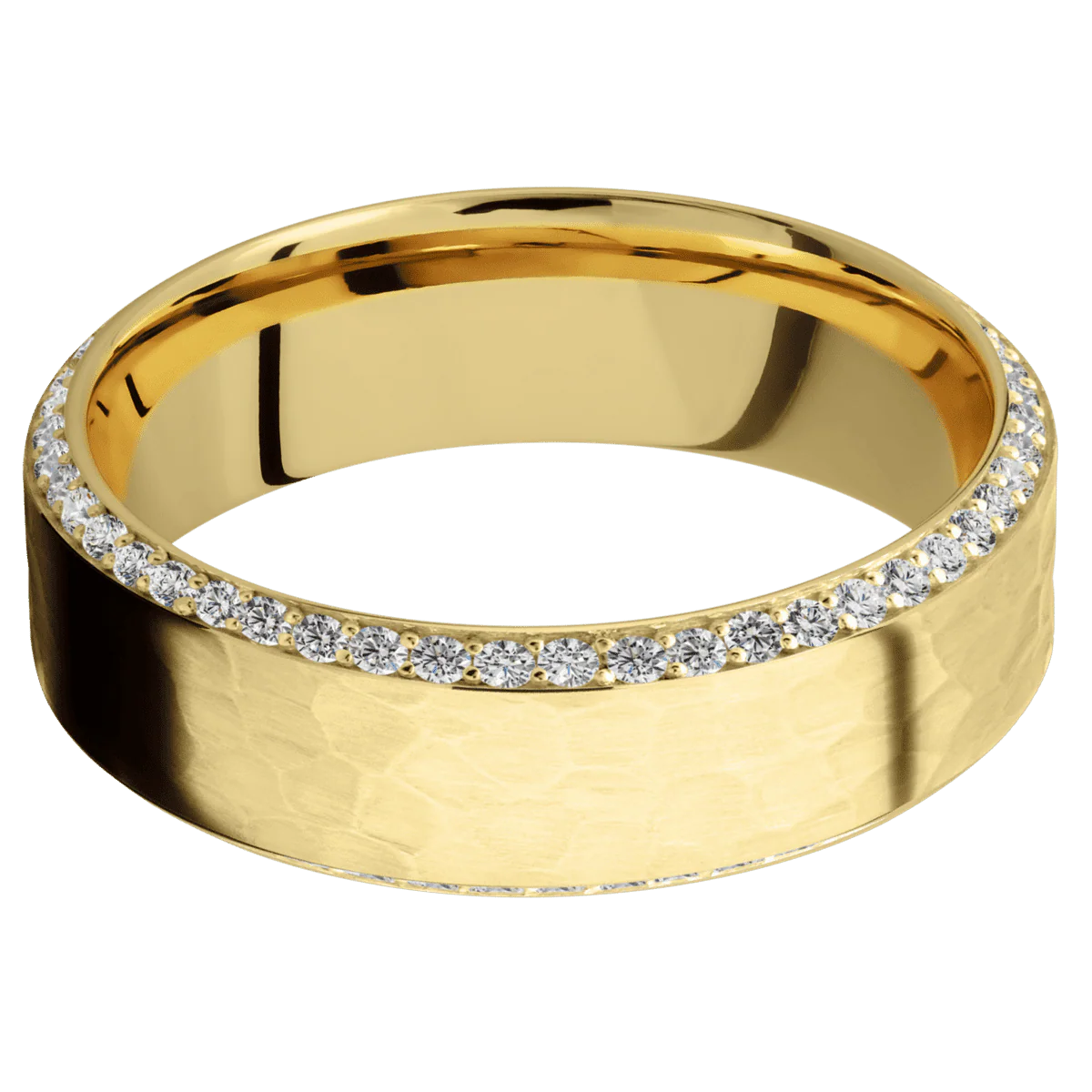 10K Yellow Gold + Hammer , Polish Finish - Image 3