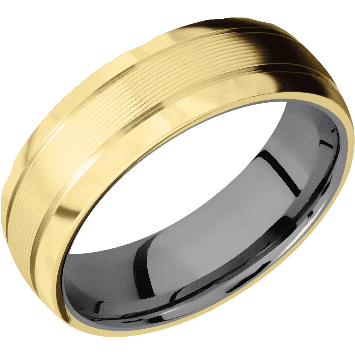 10K Yellow Gold + Machine , Rockpolish Finish + Tantalum - Image 2