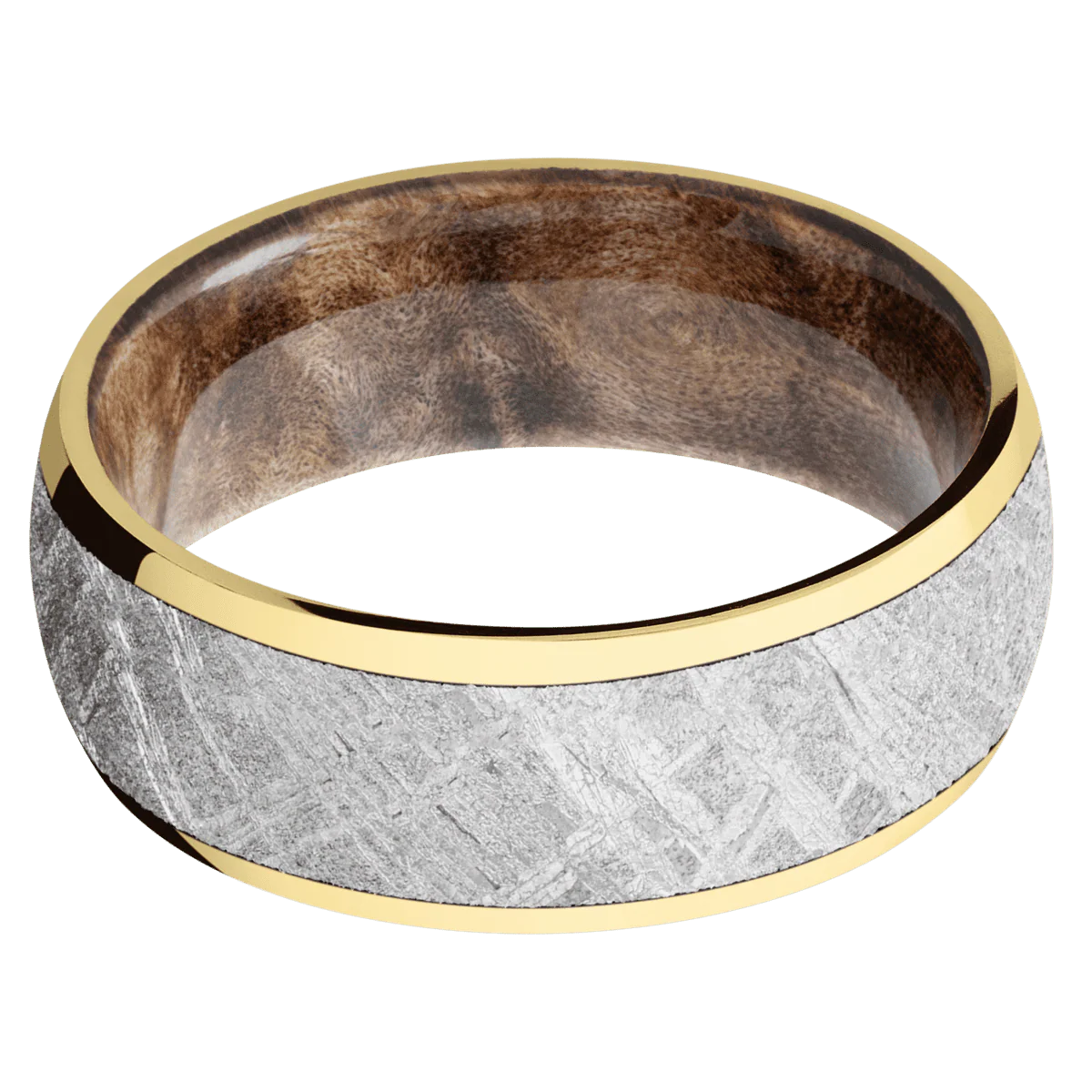 10K Yellow Gold + Polish Finish + Maple Burl - Image 3