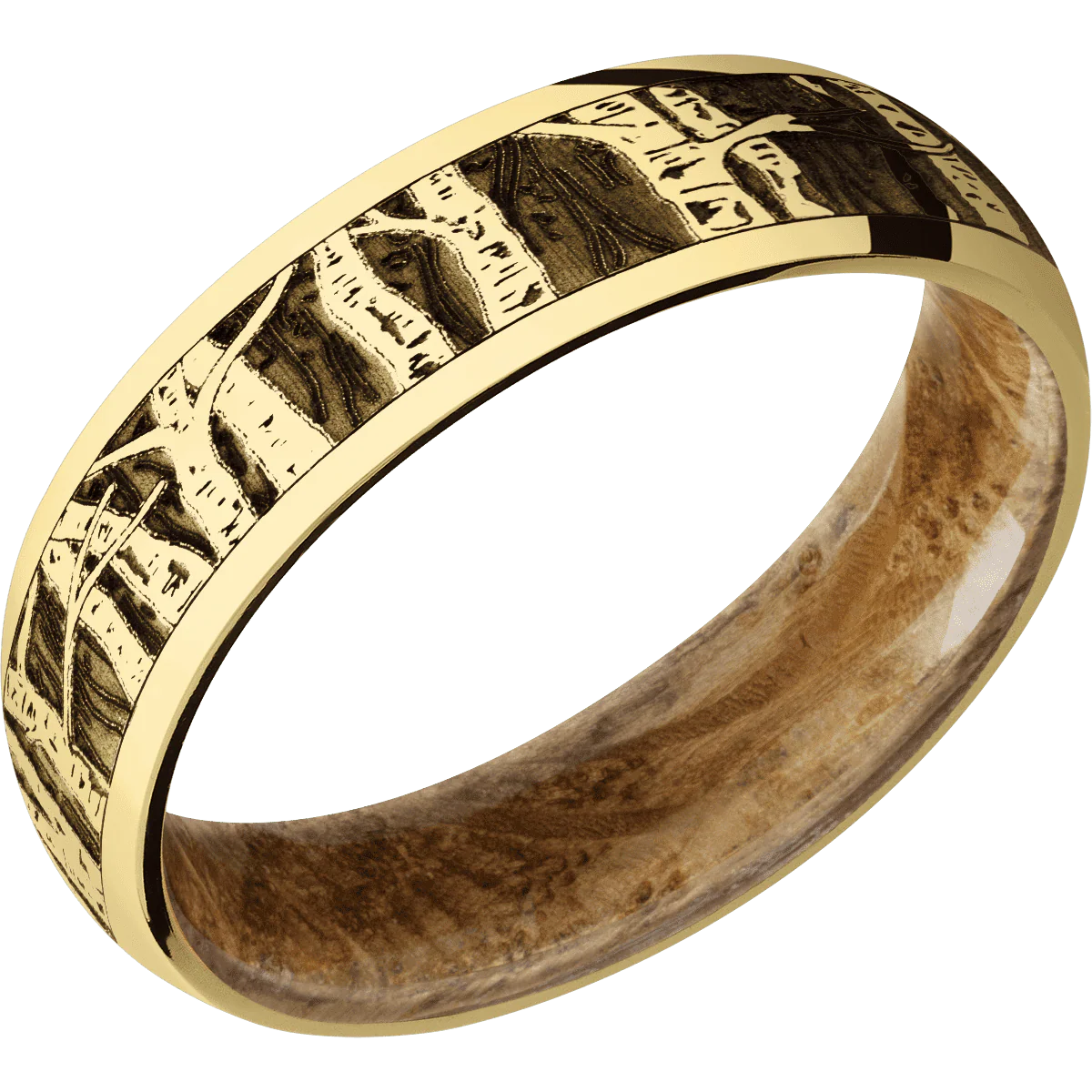 10K Yellow Gold + Polish Finish + Whiskey Barrel - Image 2