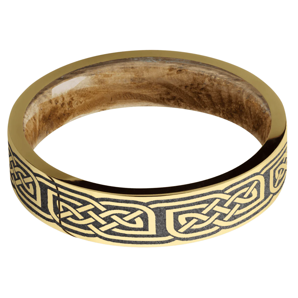 10K Yellow Gold + Polish Finish + Whiskey Barrel - Image 3