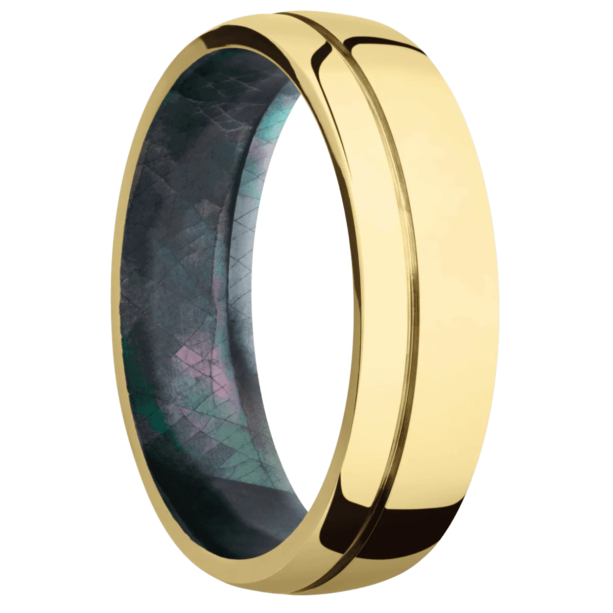 10K Yellow Gold + Polish , Polish Finish + Black Mother of Pearl