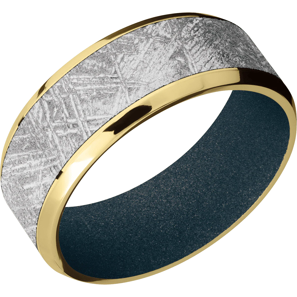 10K Yellow Gold + Polish , Polish Finish + Blue Titanium - Image 2