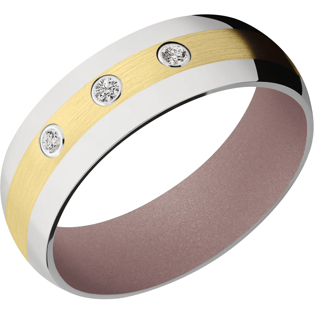 10K Yellow Gold + Satin Finish + Pink Champagne - Image 2