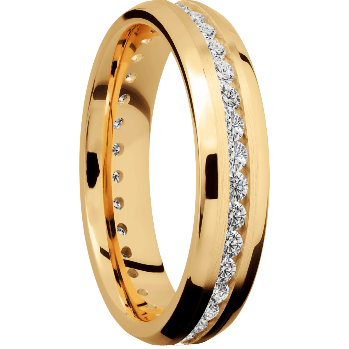 10K Yellow Gold + Satin , Polish Finish