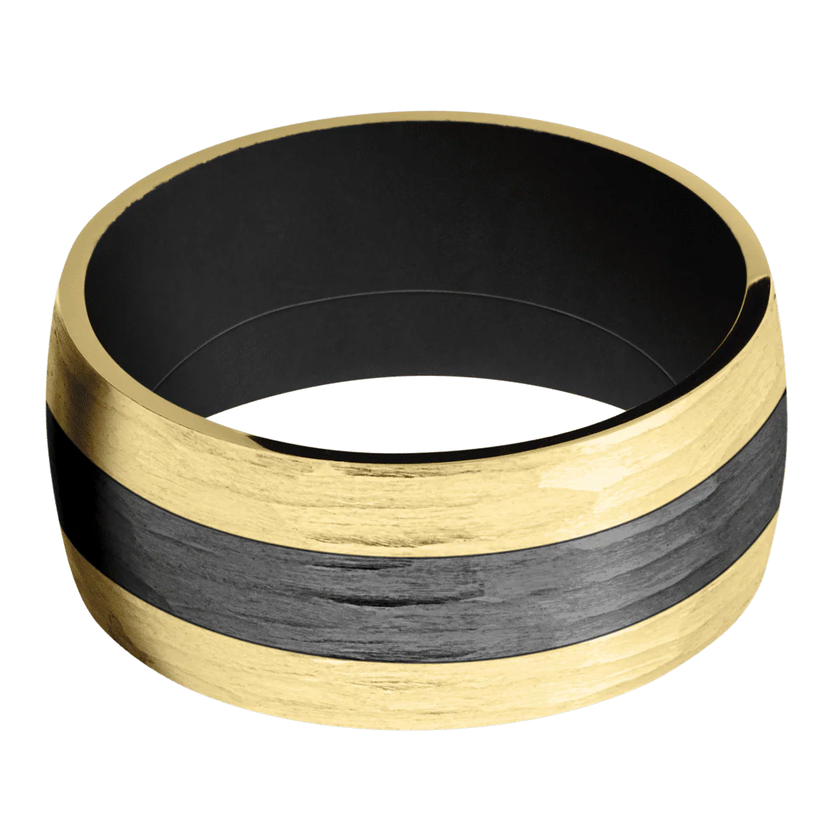 10K Yellow Gold + Treebarkh Finish + Black - Image 3