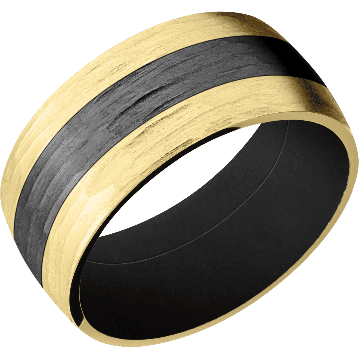10K Yellow Gold + Treebarkh Finish + Black - Image 2