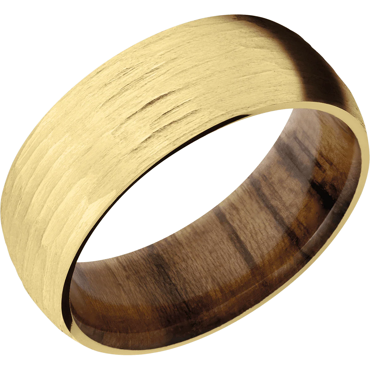 10K Yellow Gold + Treebarkh Finish + Teak - Image 2