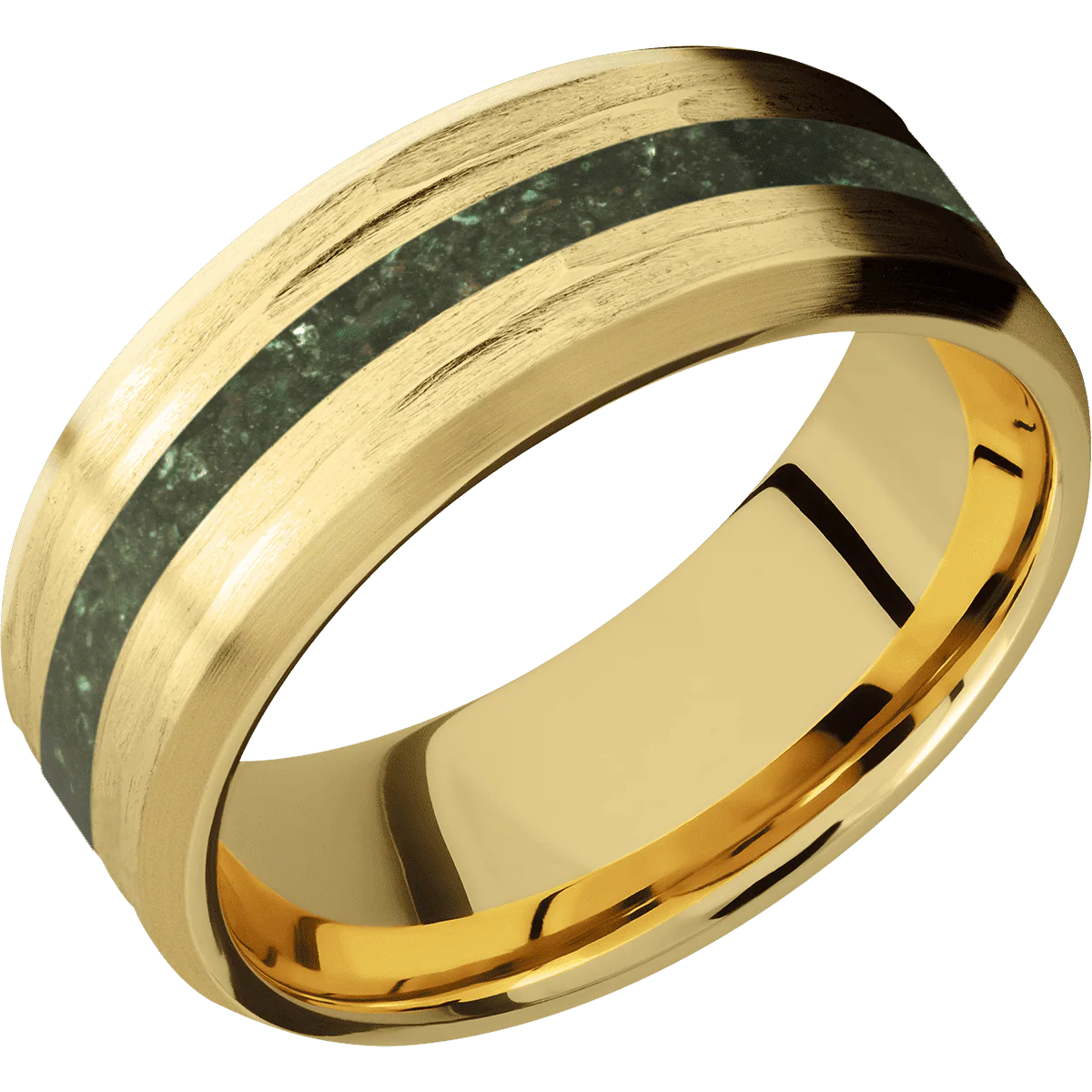 10K Yellow Gold + Treebarkh , Satin Finish - Image 2