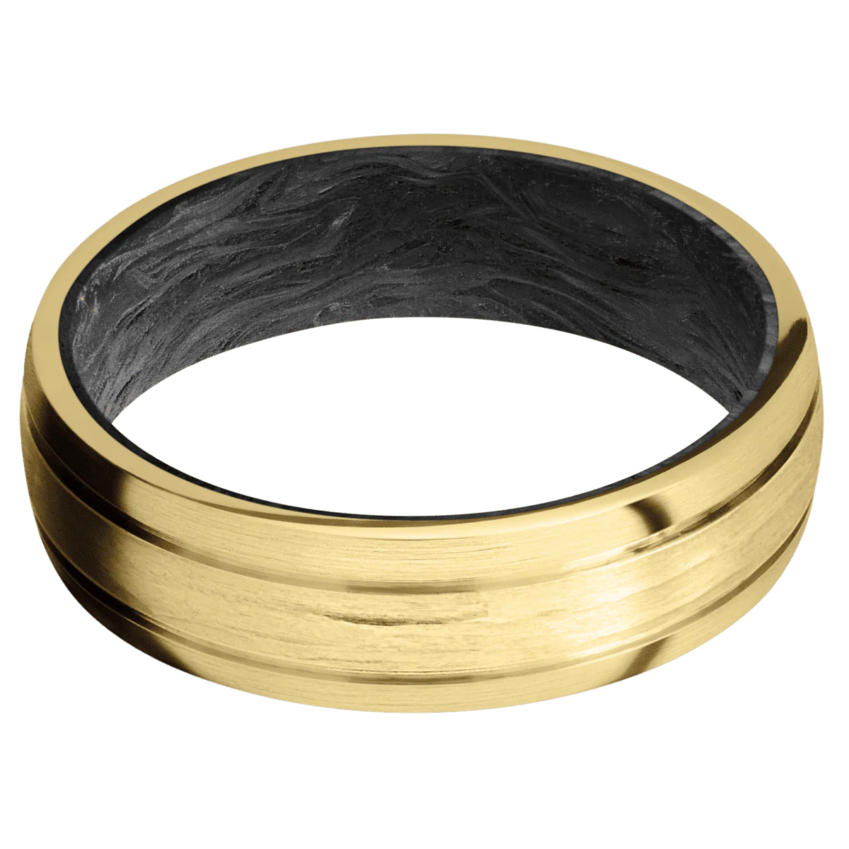 10K Yellow Gold + Treebarkh , Satin Finish + Forged Carbon Fiber - Image 3