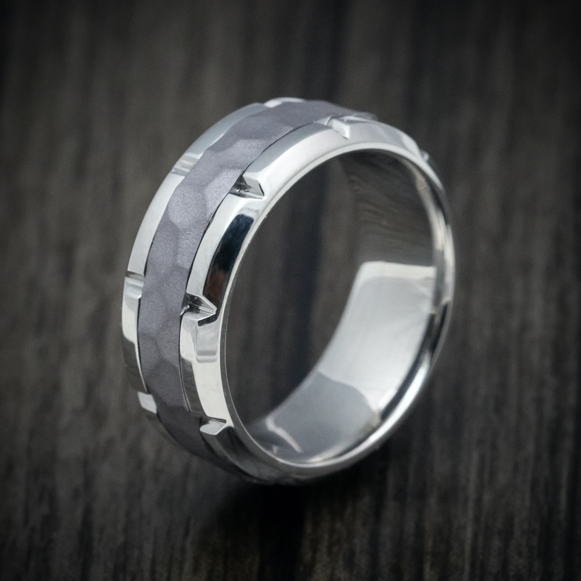 White Gold and Tantalum Men's Ring Custom Made - Image 4