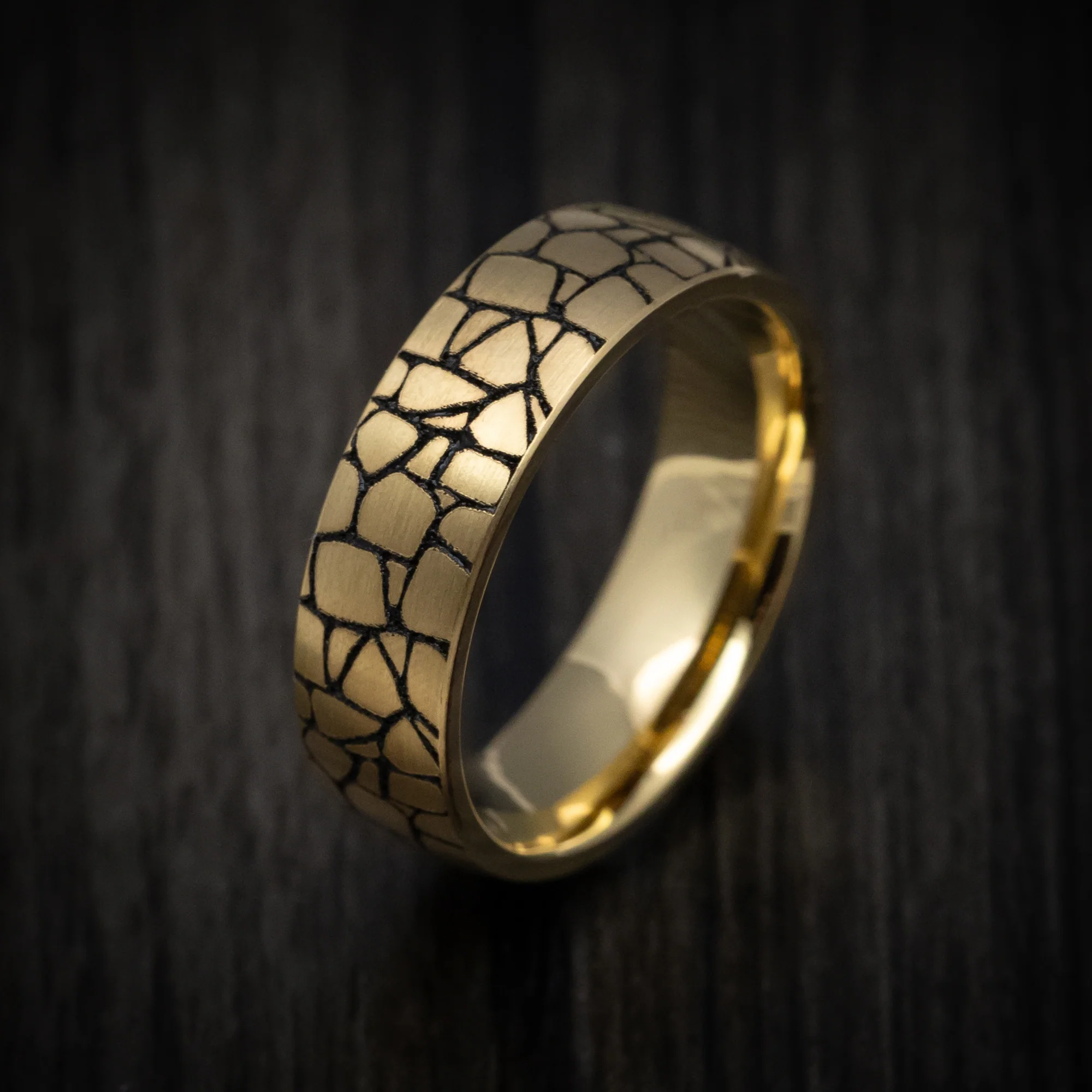 14K Gold Men's Ring with Organic Design - Image 3