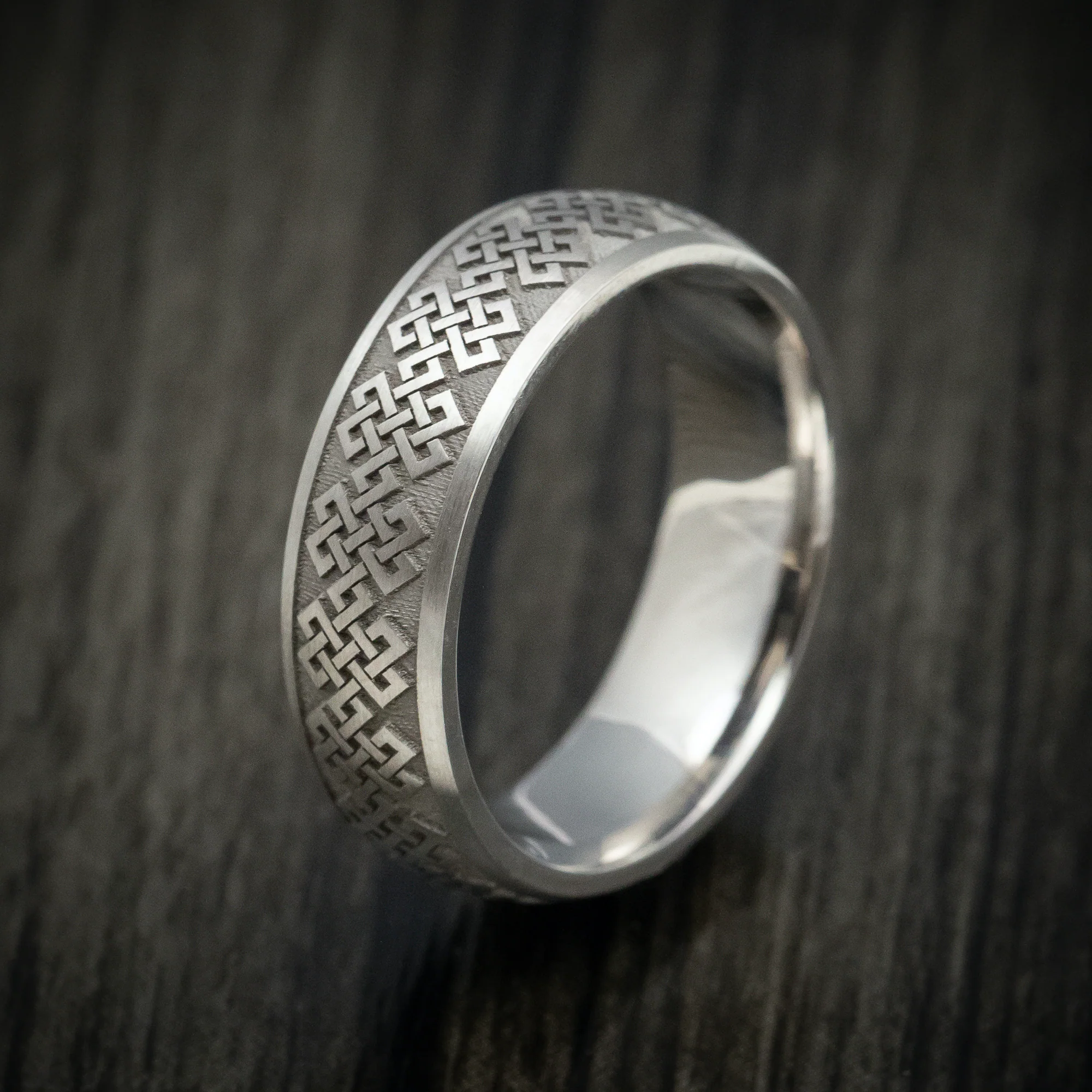 14K Gold Tibetan Knot Custom Design Men's Ring - Image 4