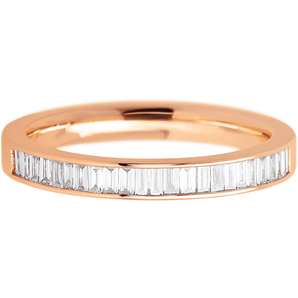 14K Rose Gold band with 31 Baguette Lab Grown Diamond having TCW-.62 - Image 2