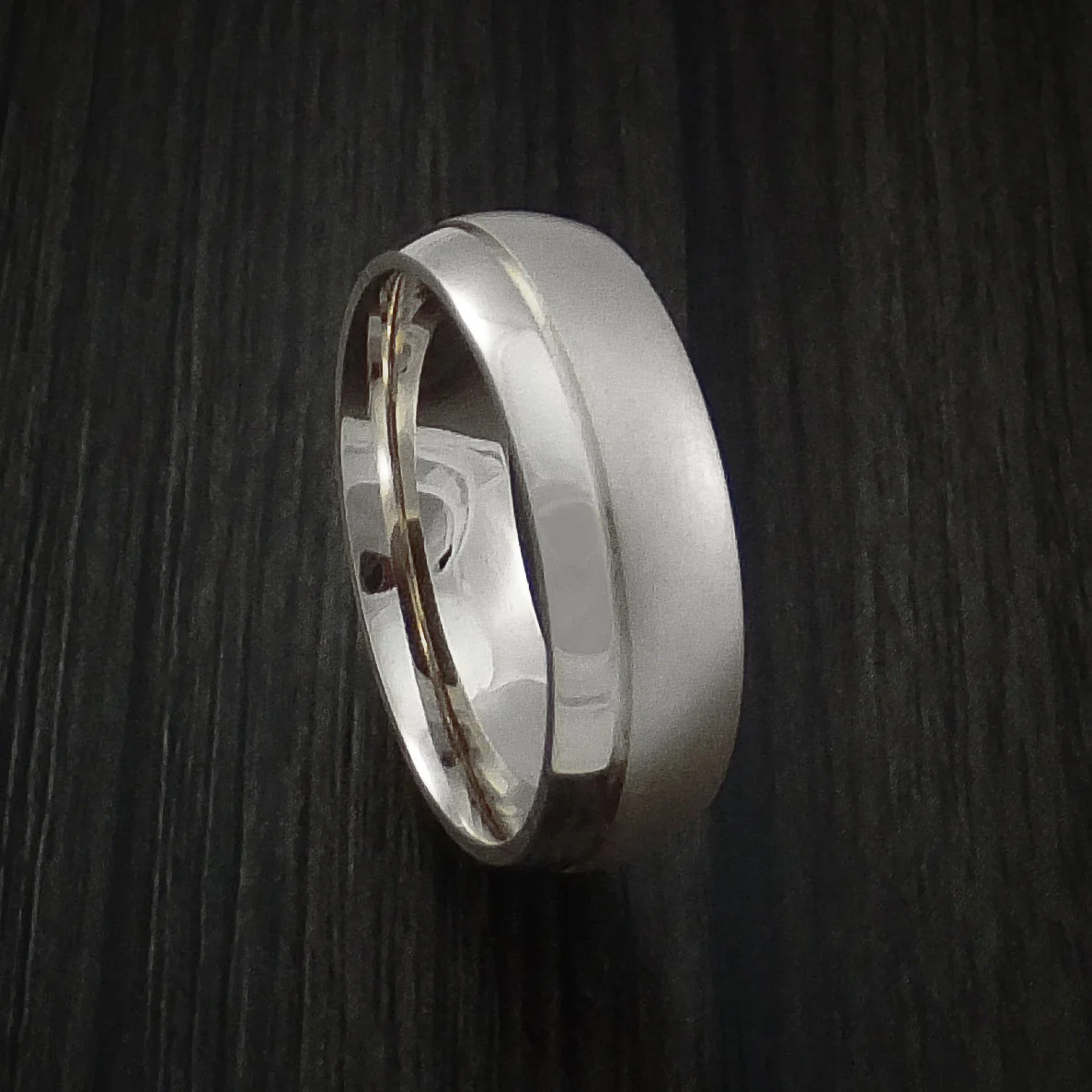 14K Rose Gold Classic Style Band with Two-Tone Finish Custom Made Men's Ring - Image 9