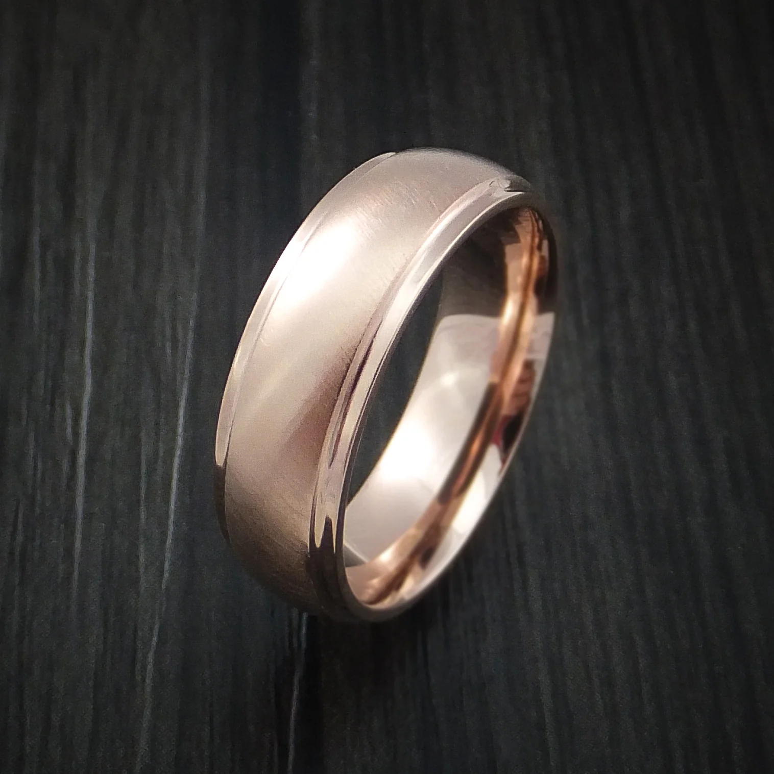 Rose Gold Classic Style Wedding Men's Band Custom Made - Image 4