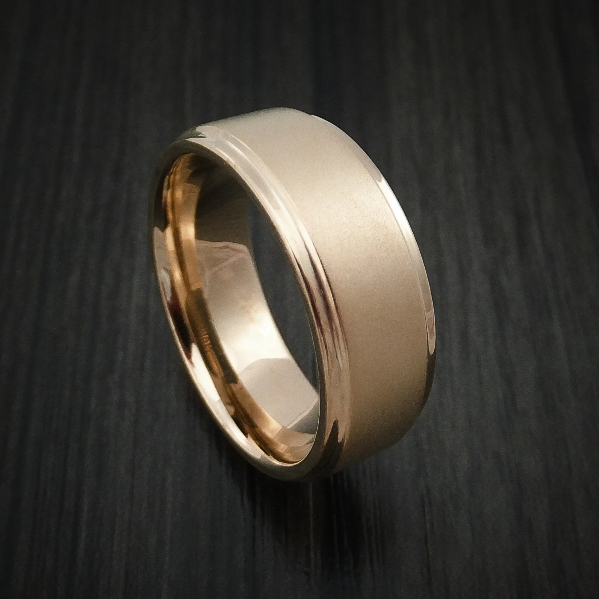 Rose Gold Classic Style Wedding Men's Band Custom Made