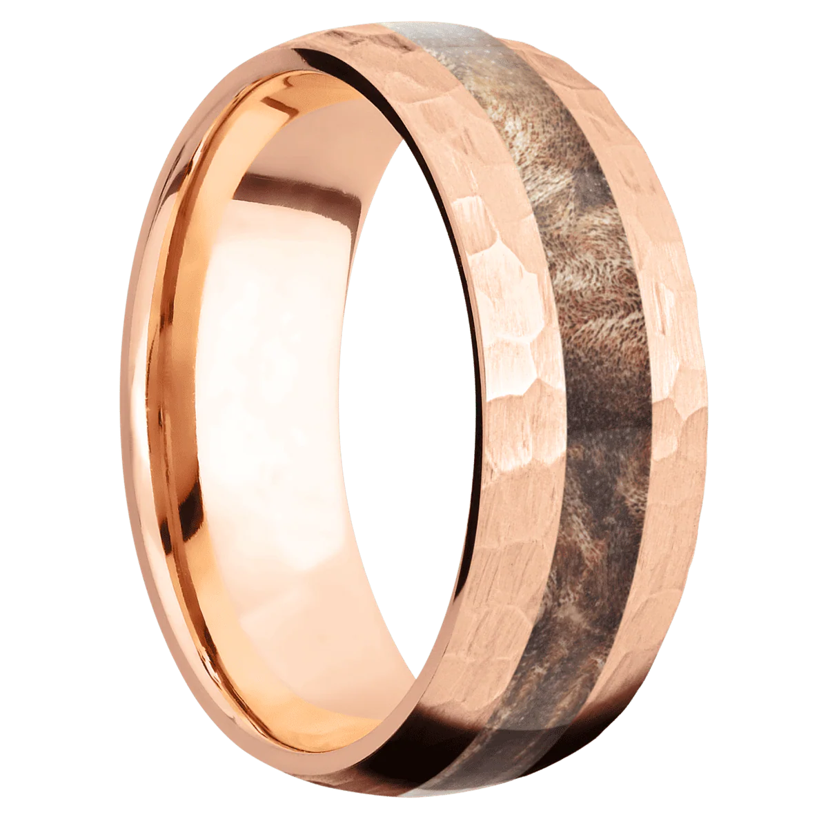 14K Rose Gold + Hammer Finish