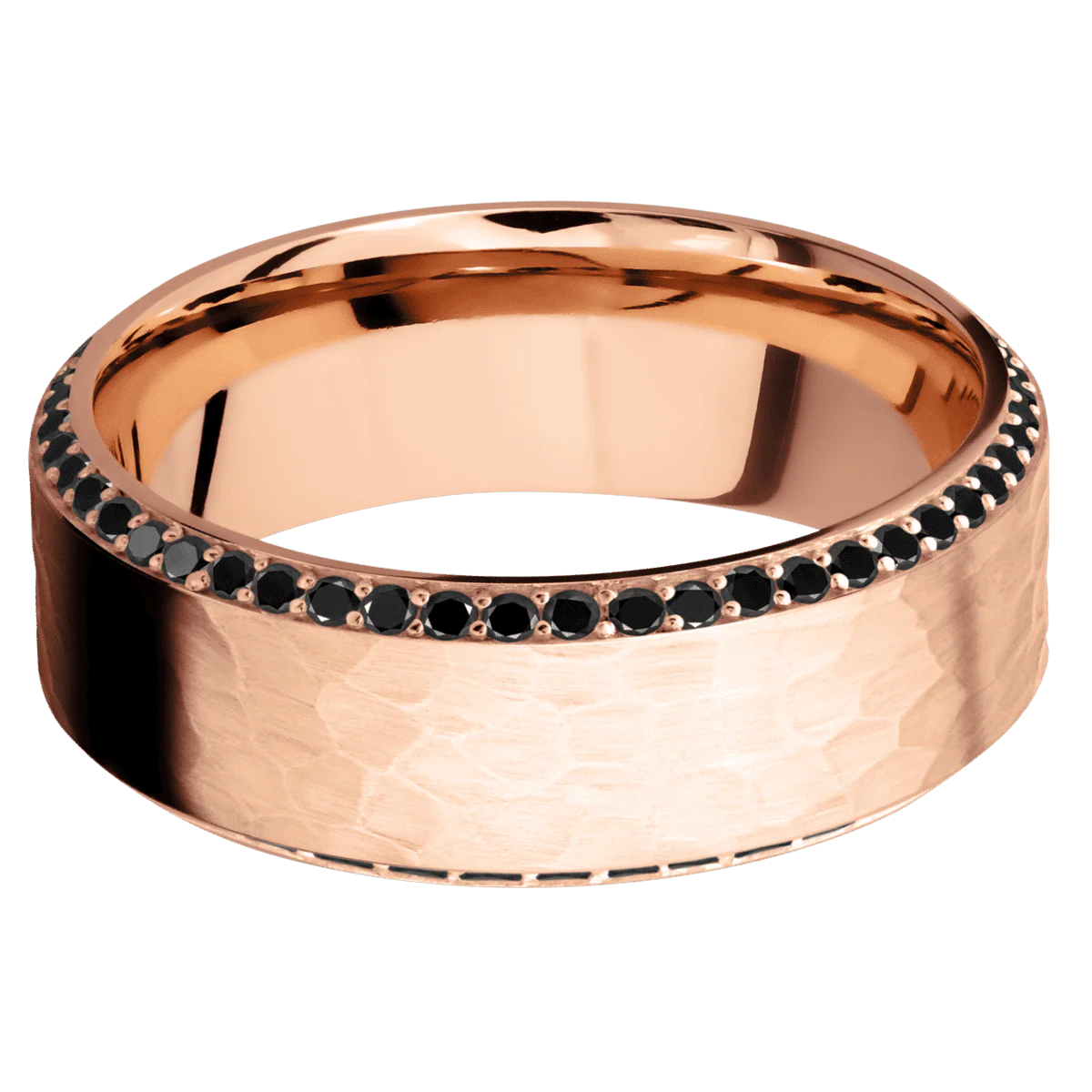 14K Rose Gold + Hammer , Polish Finish - Image 3