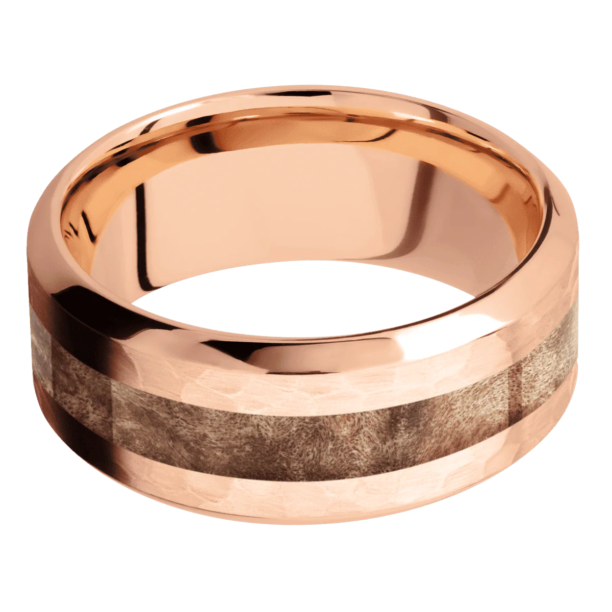 14K Rose Gold + Hammer , Polish Finish - Image 3