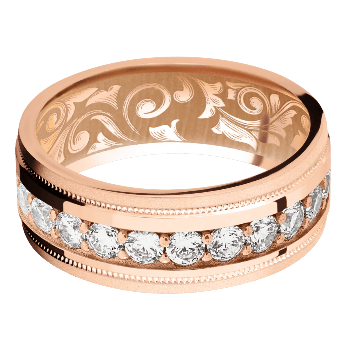 14K Rose Gold + Polish , Bead Finish - Image 3