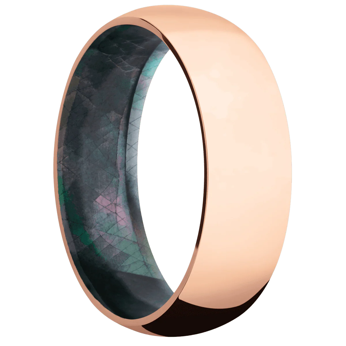 14K Rose Gold + Polish Finish + Black Mother of Pearl
