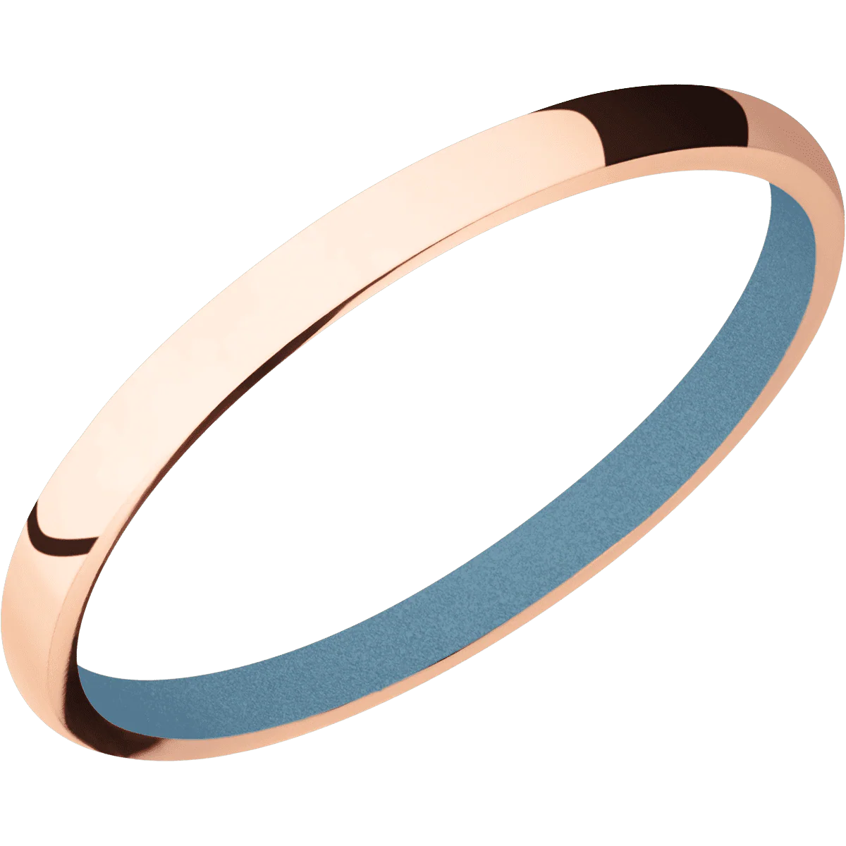 14K Rose Gold + Polish Finish + Polar Blue - Image 2