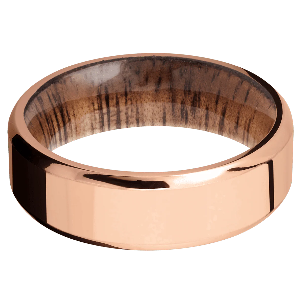 14K Rose Gold + Polish , Polish Finish + Koa - Image 3