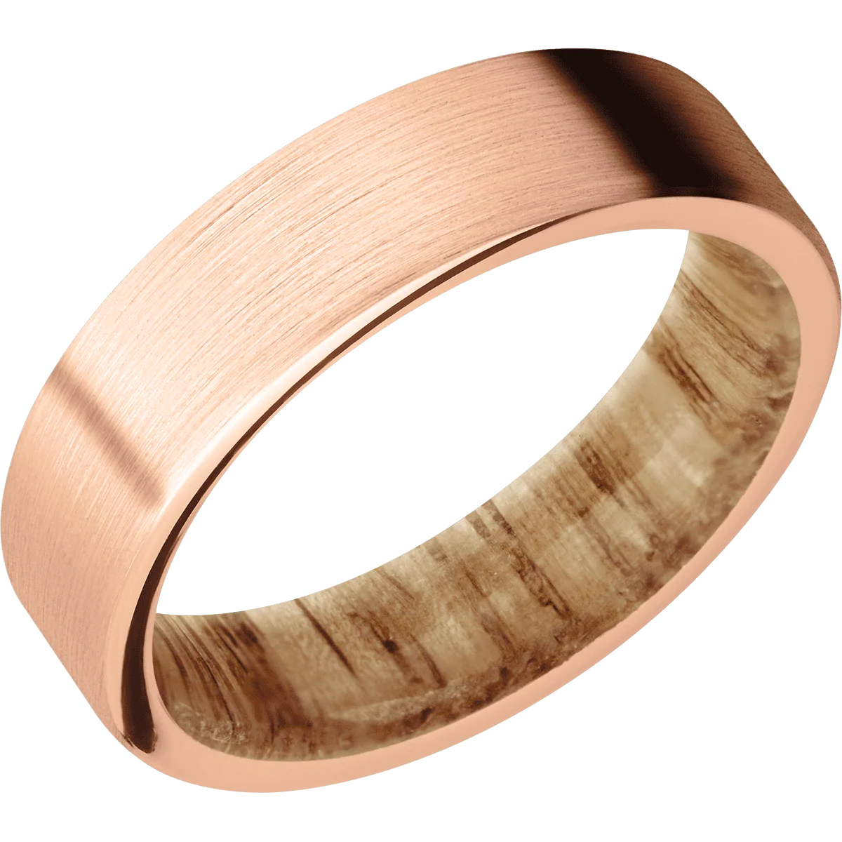 14K Rose Gold + Satin Finish + Natural Oak - Image 2